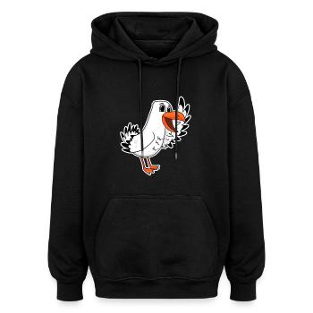 Möwe Seemöwe Küste Meer - Oversized Unisex Hoodie - Schwarz - Vorne - Noah (186cm)