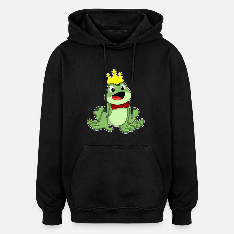 Frosch Krone - Oversized Unisex Hoodie - Schwarz
