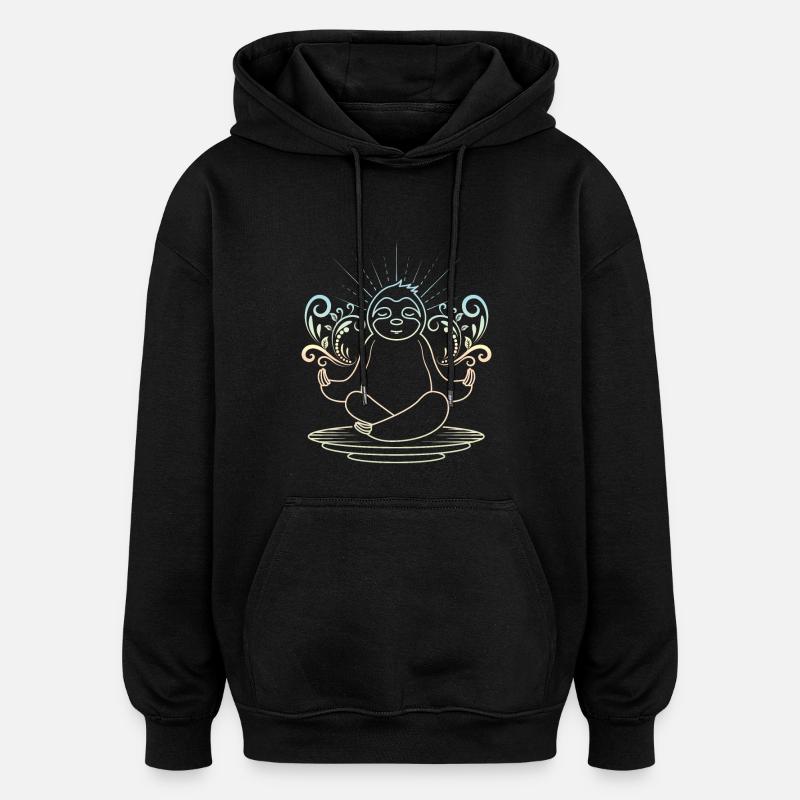 Faultier yoga - Oversized Unisex Hoodie - Schwarz