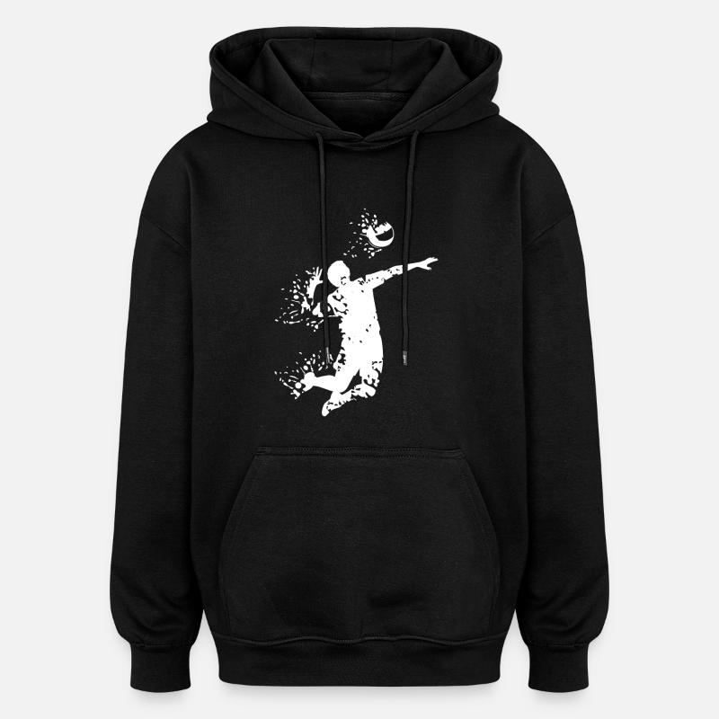 volley- - Sweat à capuche oversize unisexe - noir