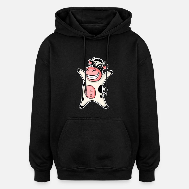 Cow - Oversized Unisex Hoodie - black