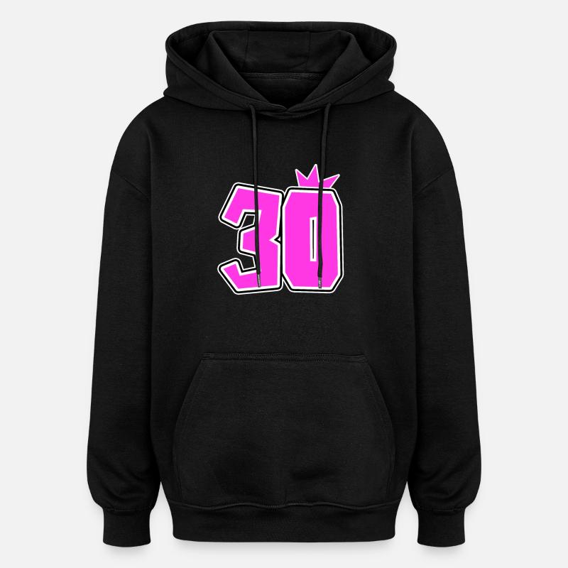 30 Couronne - 30 Anniversaire - Sweat à capuche oversize unisexe - noir