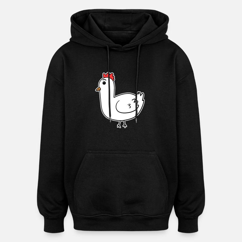 Poulet coq - Sweat à capuche oversize unisexe - noir