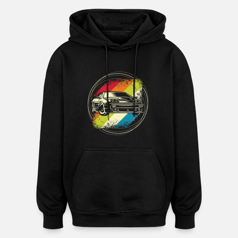 Rallye auto retro - Oversized Unisex Hoodie - Schwarz