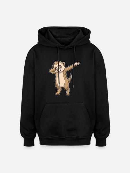 Erdmännchen Hip Hop Tanz - Oversized Unisex Hoodie - Schwarz