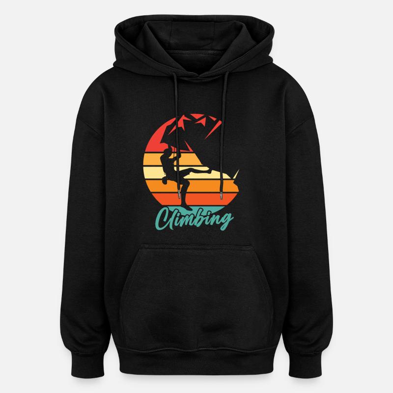 Escalade Rétro Escalade - Sweat à capuche oversize unisexe - noir