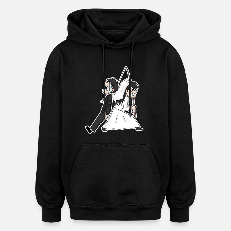 Se marier Mème Drôle - Sweat à capuche oversize unisexe - noir
