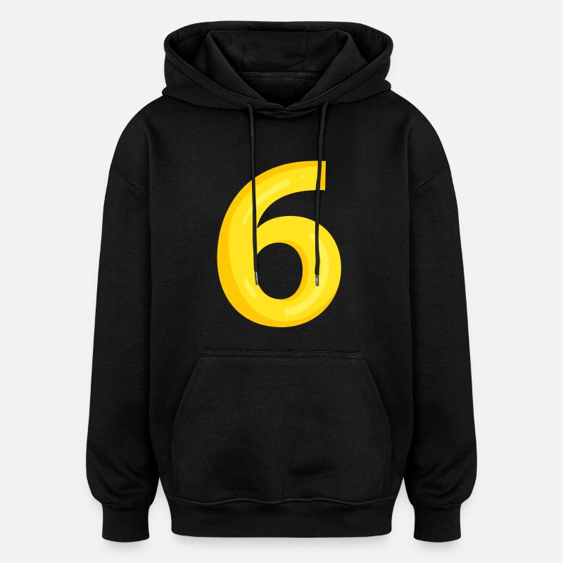 6 jaune - Sweat à capuche oversize unisexe - noir