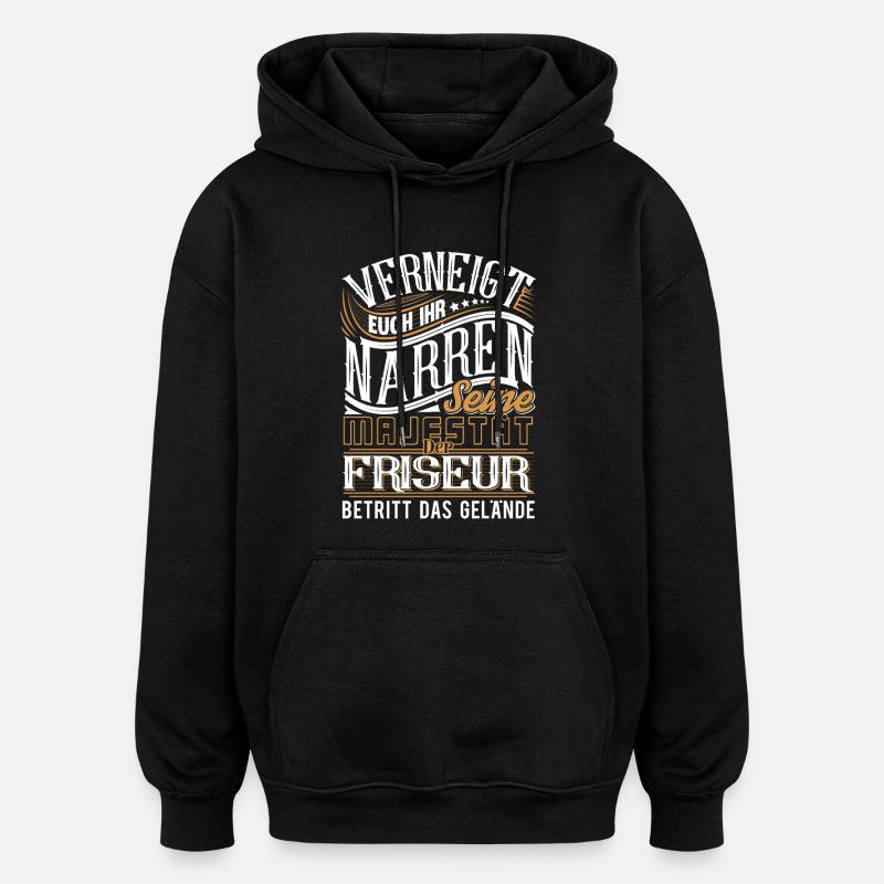 Friseur - Oversized Unisex Hoodie - Schwarz