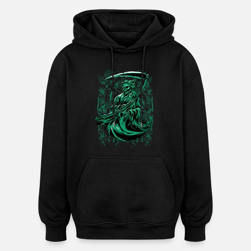 Faucheuse Halloween Cadeau - Sweat à capuche oversize unisexe - noir