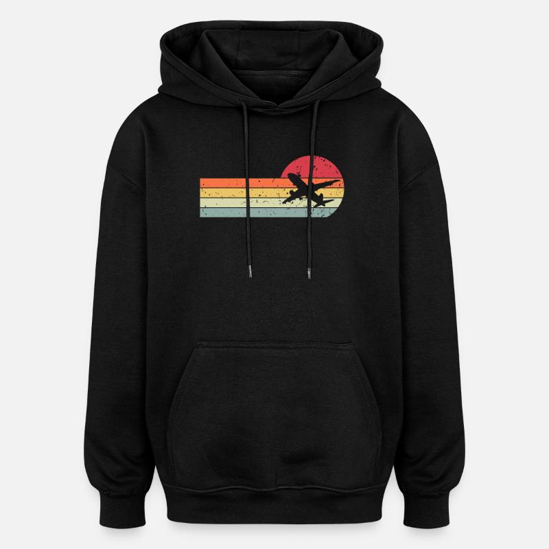 Avion - Sweat à capuche oversize unisexe - noir