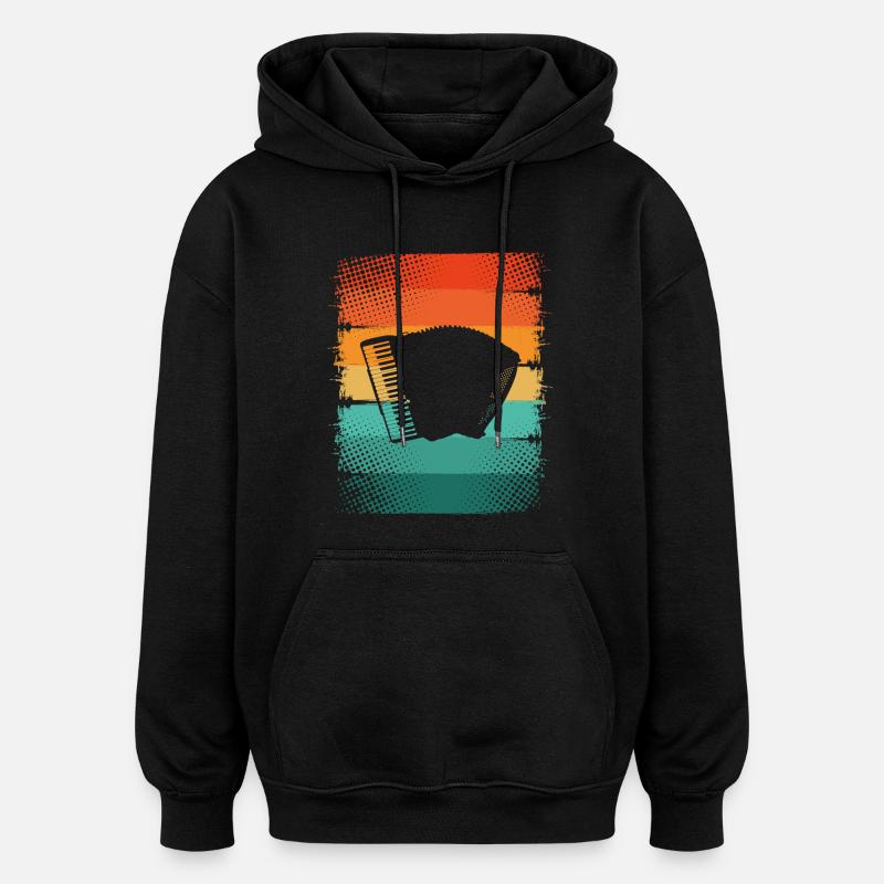 Accordéon - Sweat à capuche oversize unisexe - noir