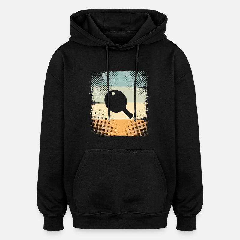 Ping-pong - Sweat à capuche oversize unisexe - noir