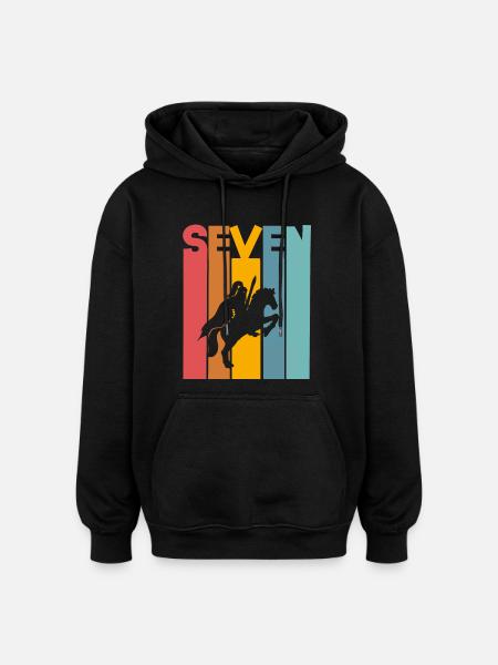 7 ans chevalier anniversaire d’enfant - Sweat à capuche oversize unisexe - noir