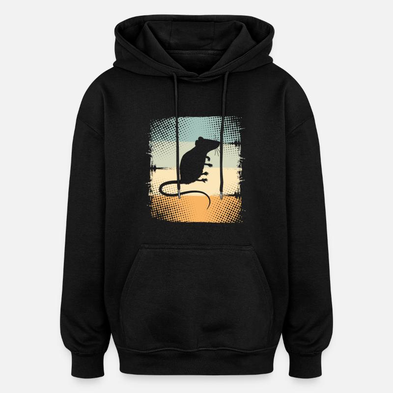 Rat - Sweat à capuche oversize unisexe - noir