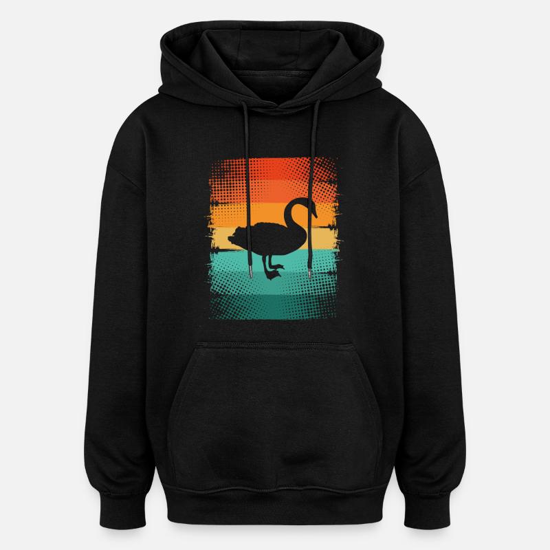 Schwan - Oversized Unisex Hoodie - Schwarz
