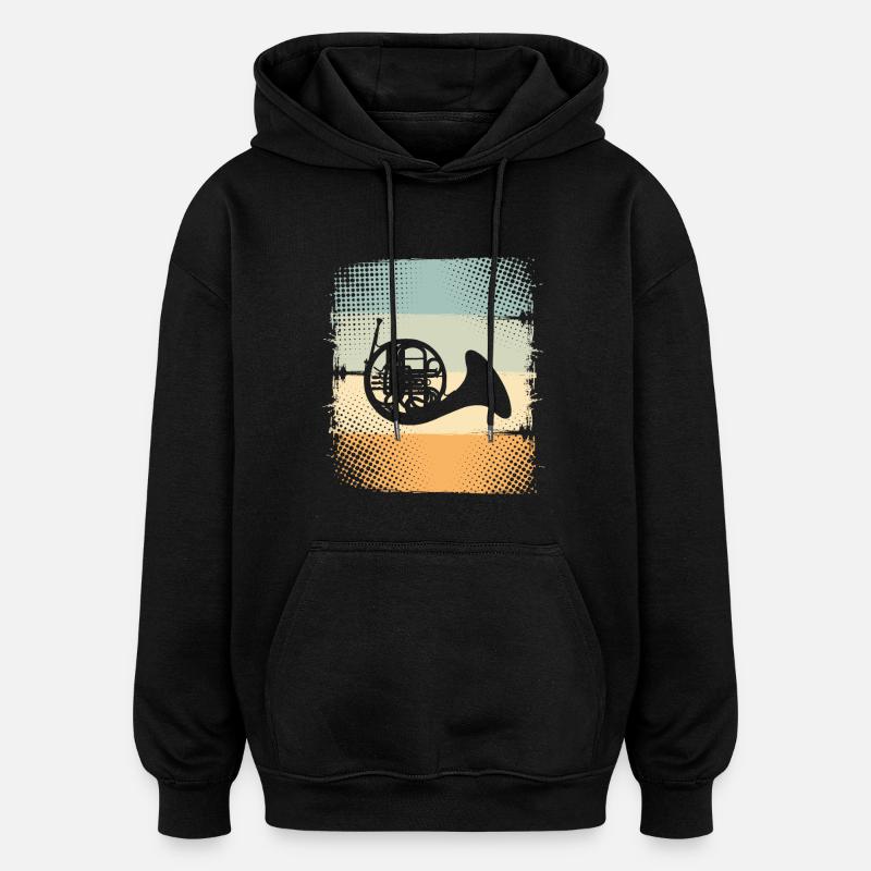 Clairon - Sweat à capuche oversize unisexe - noir