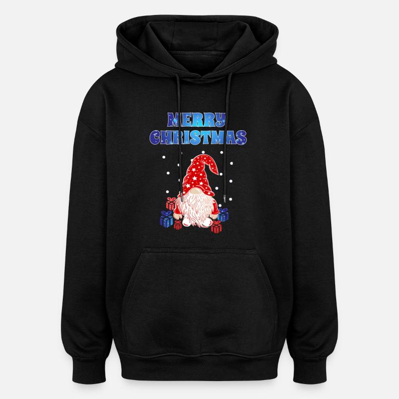 Gnome de Noël - Sweat à capuche oversize unisexe - noir