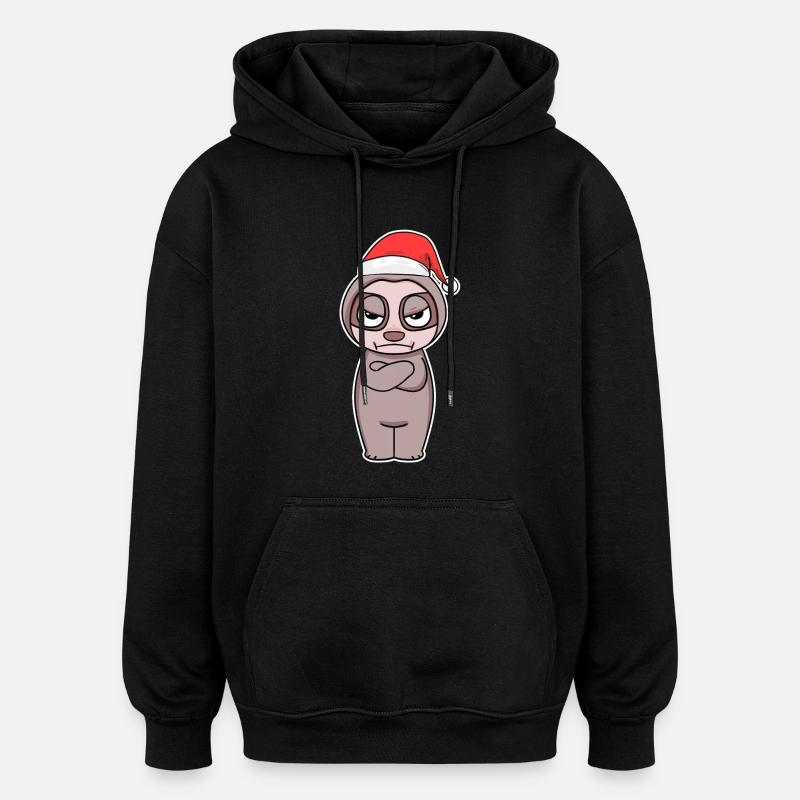 Noël paresseux - Sweat à capuche oversize unisexe - noir