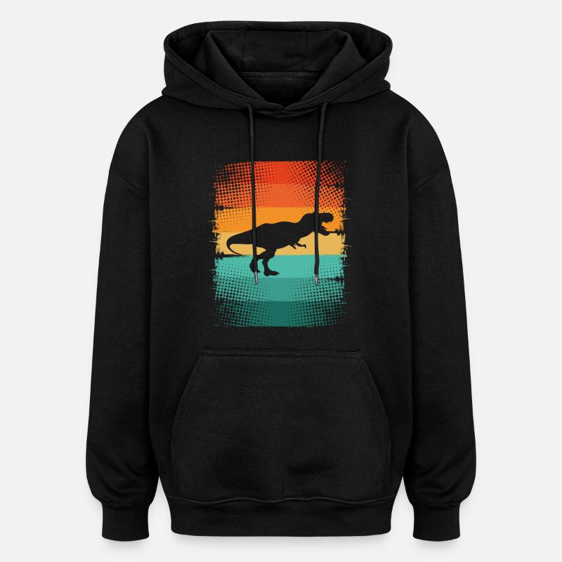 Dinosaure T-Rex Dino - Sweat à capuche oversize unisexe - noir