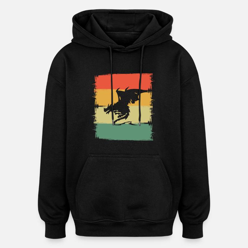 Dragon Dragon - Sweat à capuche oversize unisexe - noir