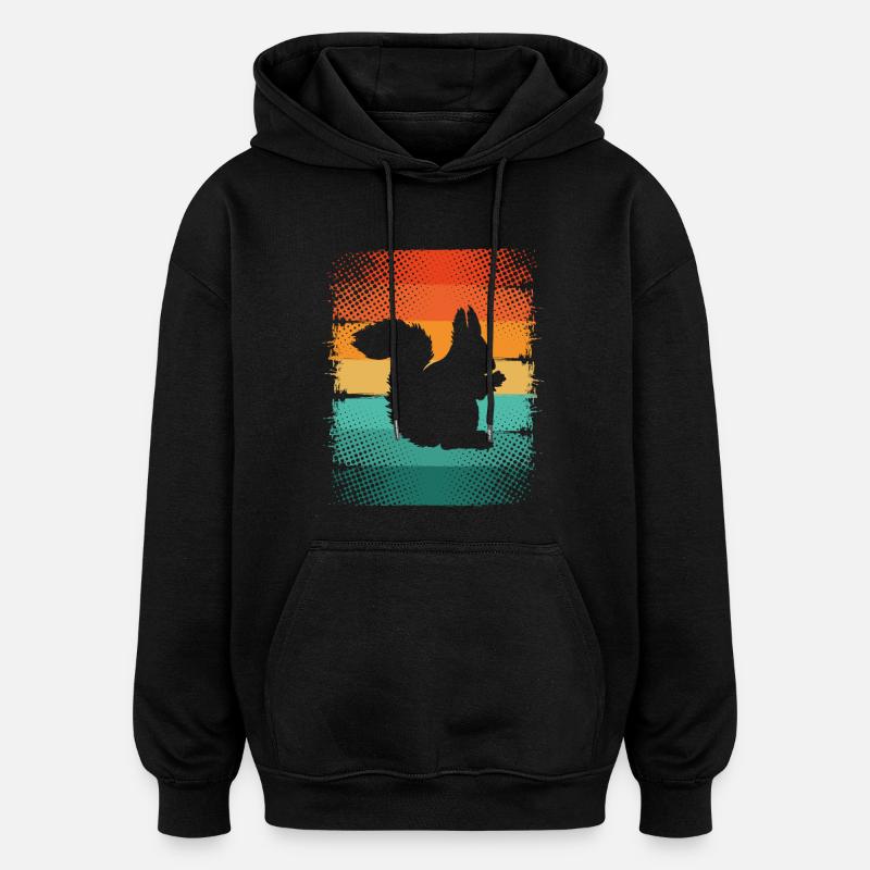 Squirrel - Oversized Unisex Hoodie - black