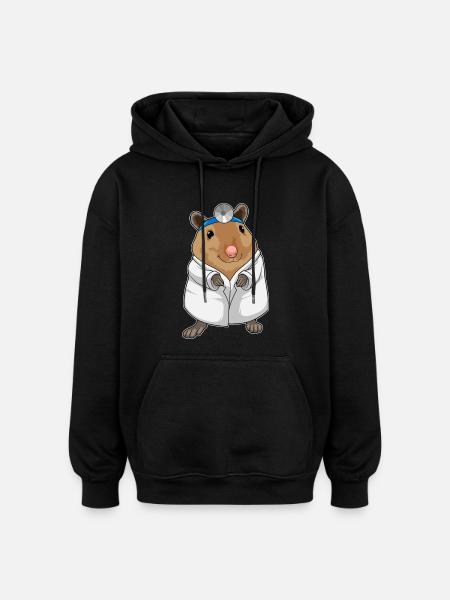 Ratte Arzt Arztkittel - Oversized Unisex Hoodie - Schwarz