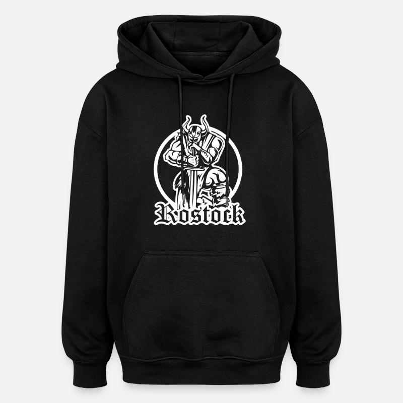 Rostocker Wikinger - Oversized Unisex Hoodie - Schwarz