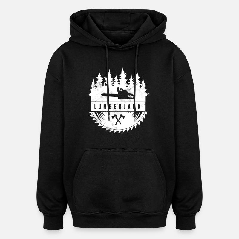 Bûcheron - Sweat à capuche oversize unisexe - noir