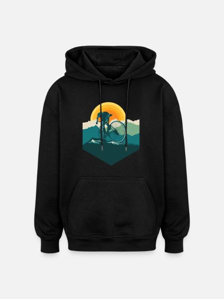 Rennrad - Rennradfahrer - Oversized Unisex Hoodie - Schwarz