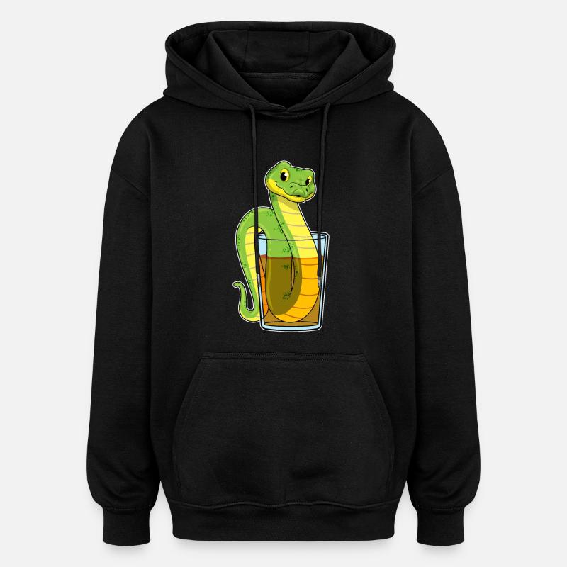 Serpent au jus - Sweat à capuche oversize unisexe - noir