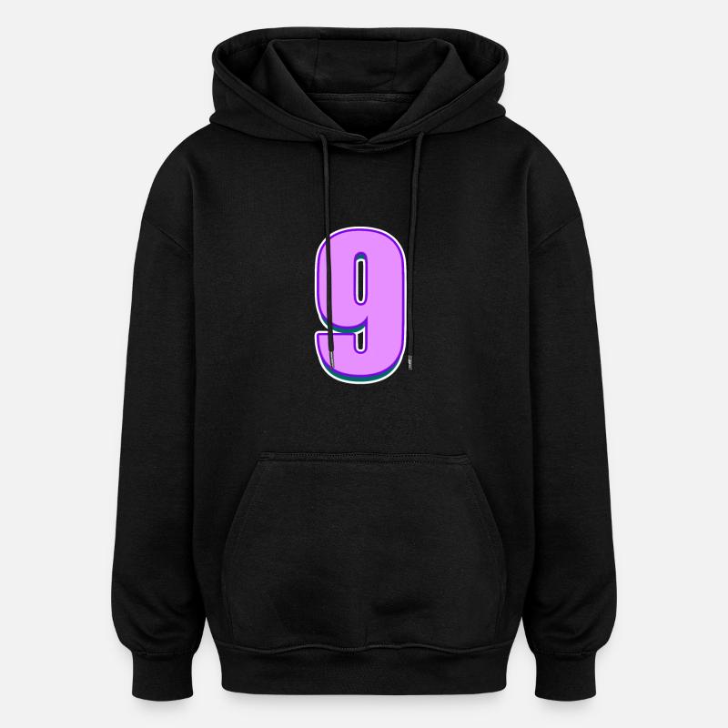 9 - Sweat à capuche oversize unisexe - noir