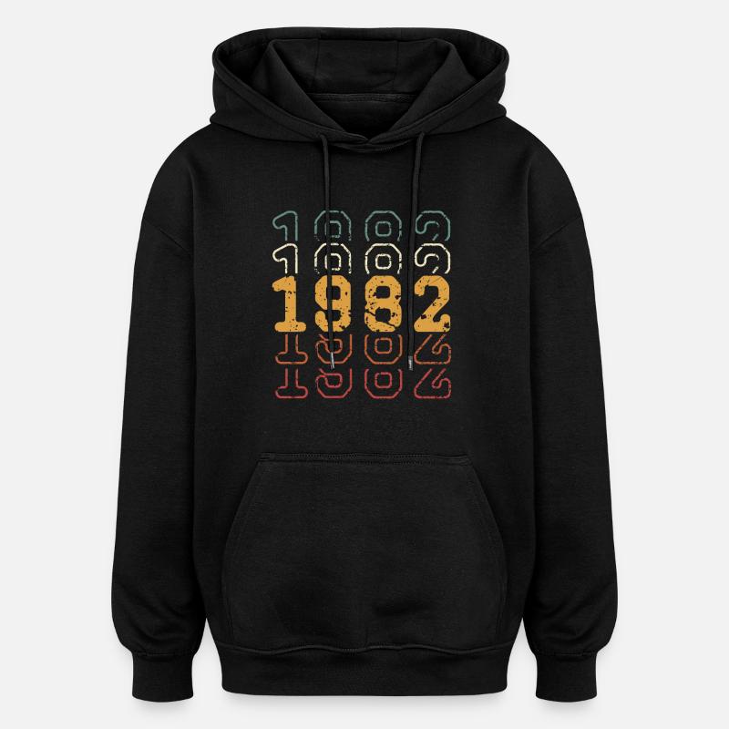 1982 - Sweat à capuche oversize unisexe - noir