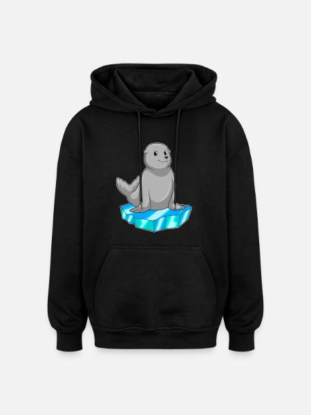 Banquise de phoque - Sweat à capuche oversize unisexe - noir