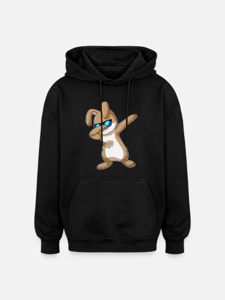 Bunny Hip Hop Dance - Oversized Unisex Hoodie - black