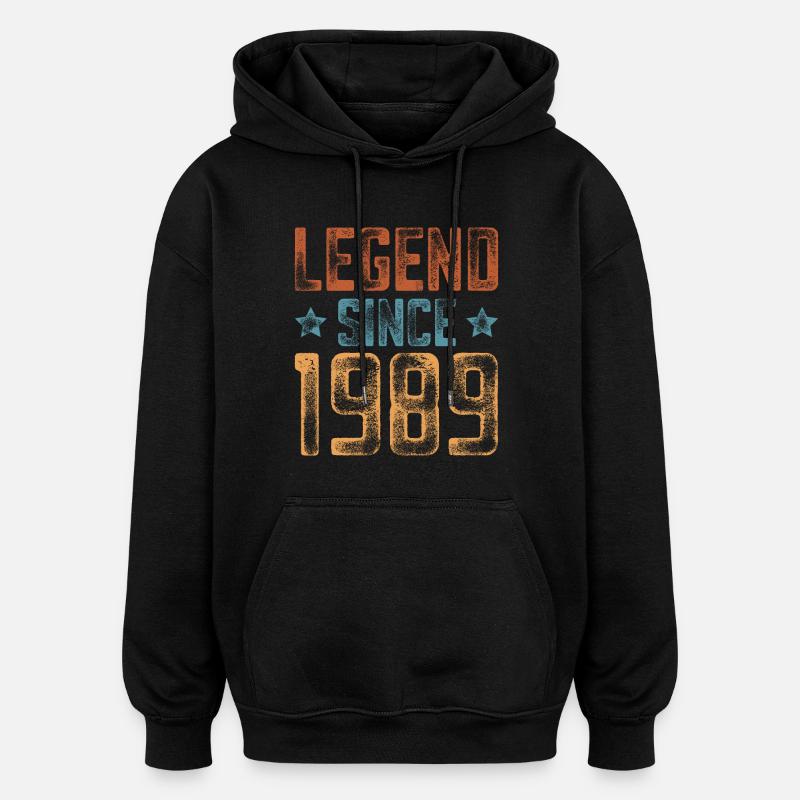 1989 Naissance Année de naissance Anniversaire - Sweat à capuche oversize unisexe - noir