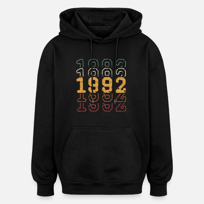 1992 - Sweat à capuche oversize unisexe - noir