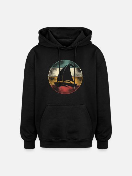 Segeln Segler Segelboot Anker - Oversized Unisex Hoodie - Schwarz