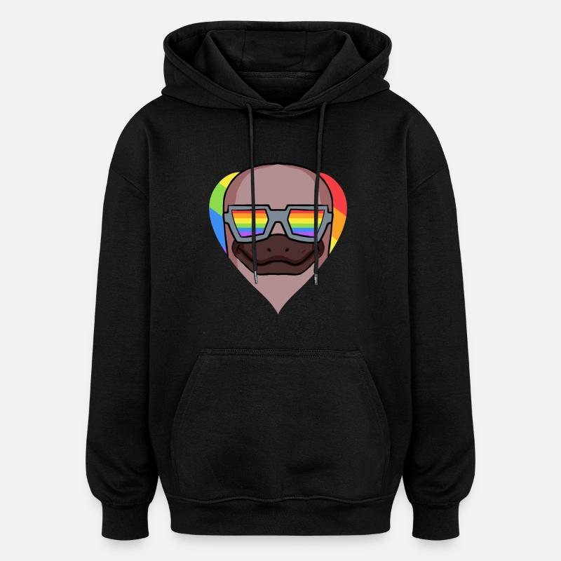 LGBT Tier Schnabeltier Regenbogen - Oversized Unisex Hoodie - Schwarz