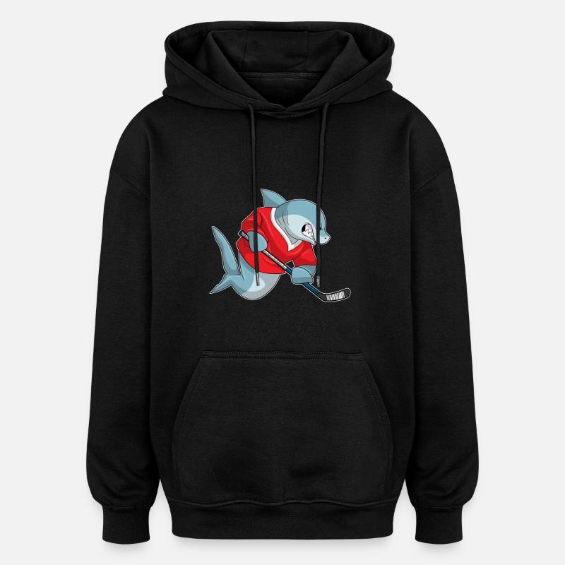 Hai Eishockey Eishockeyschläger - Oversized Unisex Hoodie - black