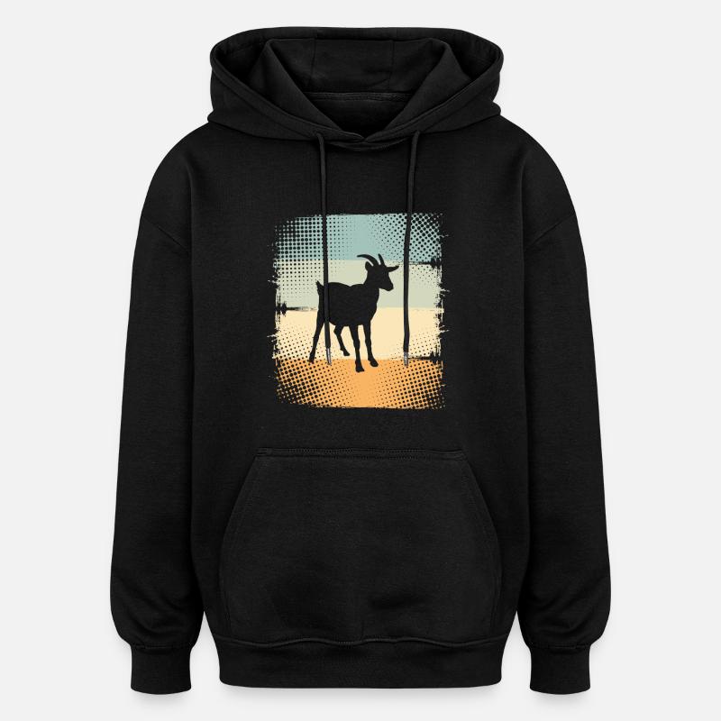 Chèvre - Sweat à capuche oversize unisexe - noir