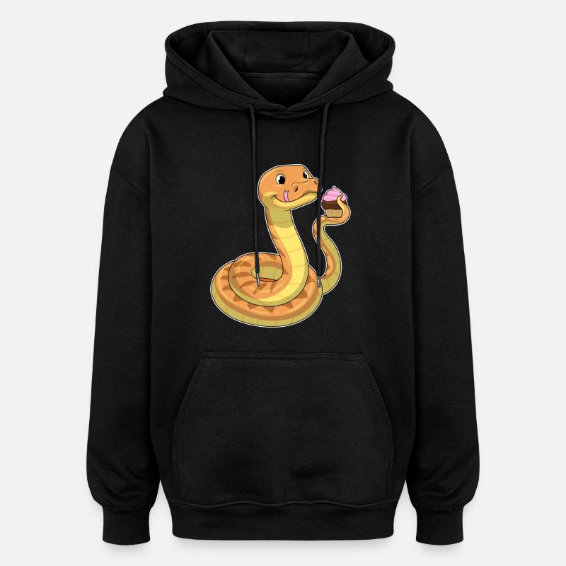 Serpent au muffin - Sweat à capuche oversize unisexe - noir