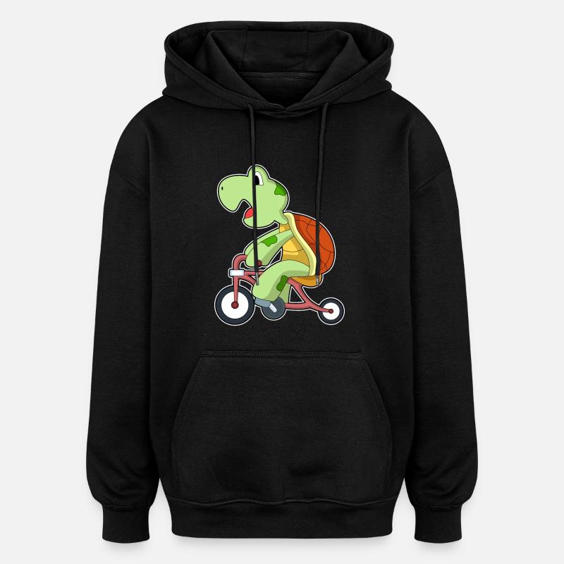 Turtle Bicycle - Oversized Unisex Hoodie - black