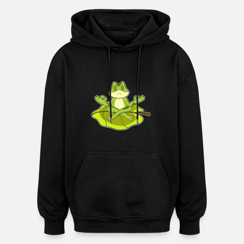 Grenouille méditant - Sweat à capuche oversize unisexe - noir