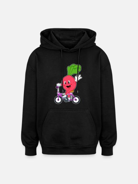 Radieschen Fahrrad - Oversized Unisex Hoodie - Schwarz