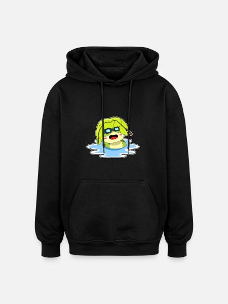 Frosch Sonnenbaden - Oversized Unisex Hoodie - Schwarz