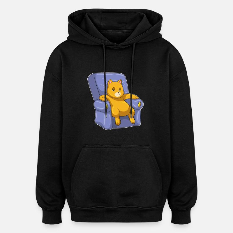 Chat avec canapé - Sweat à capuche oversize unisexe - noir