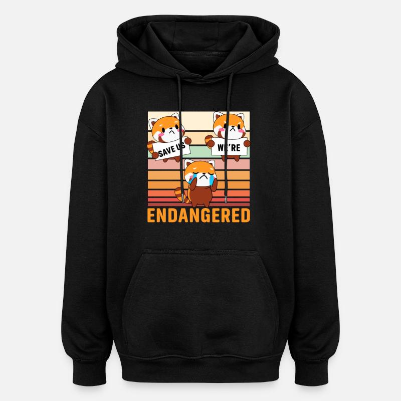 Save us we're Endangered - Oversized Unisex Hoodie - black