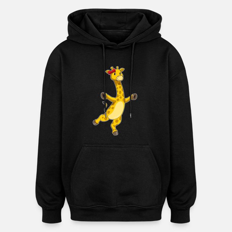 Girafe avec arc - Sweat à capuche oversize unisexe - noir