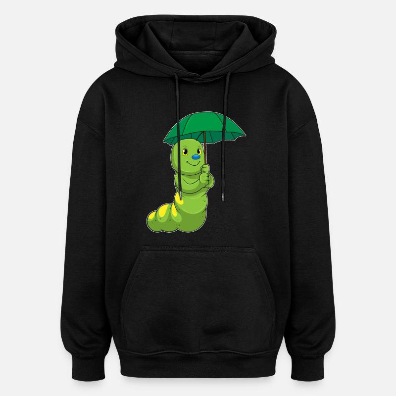 Raupe Regenschirm - Oversized Unisex Hoodie - Schwarz